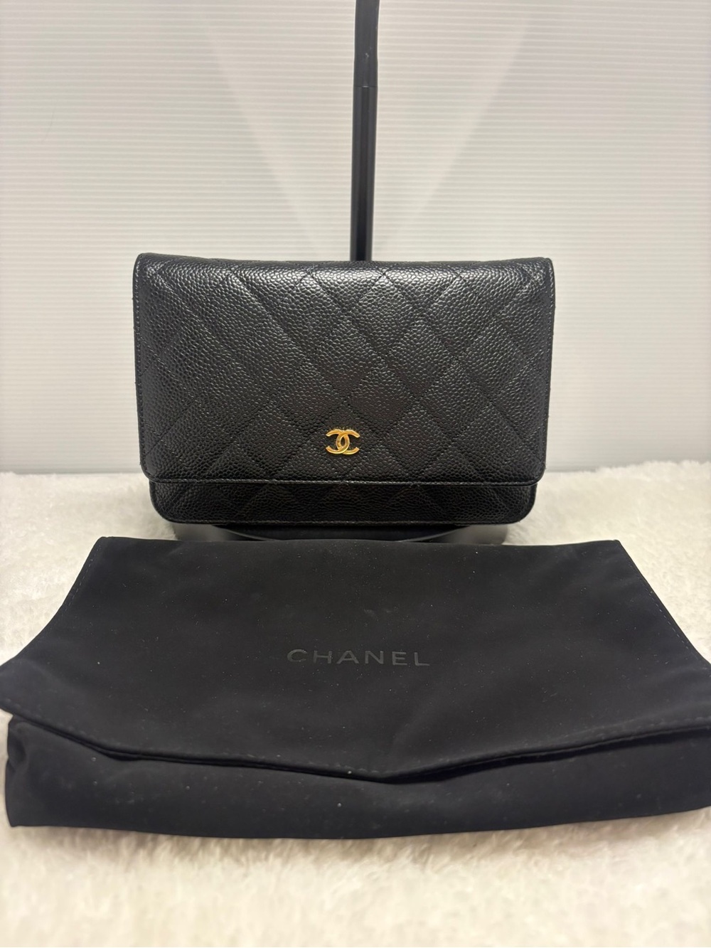 Chanel WOC Black Caviar Gold HW Wallet on Chain